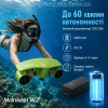 Підводний скутер Mankeel W7 Underwater Scooter – sea scooter, акваскутер для дайвінгу та плавання, 2 двигуни загальною потужністю 600 Вт, швидкість до 1.8 м/с, глибина занурення до 50 м, салатовий